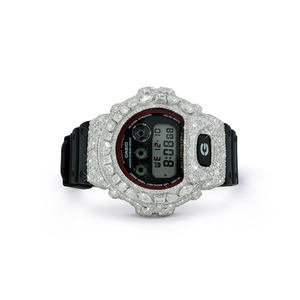 Round Dial Moissanite Diamond <b>Watch</b> Iced Out 925 silver <b>Case</b> Diamond <b>Watch</b> And Rubber Band From DOPE JEWELLS - Product Image 1