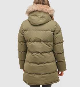 Manteau parka d'hiver pour femme de haute qualité, long, respirant, matelassé, avec fermeture éclair, doublure en nylon, coupe-vent - Product Image 3