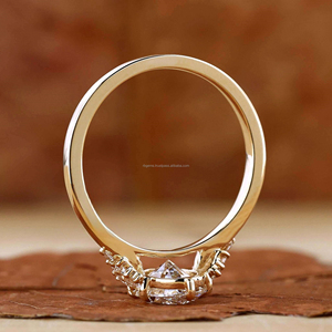 RB Gems IGI Certified Zircon CVD HPHT VVS Oval Cut Luxury Engagement <b>Ring</b> 14K Gold Plated Prong Setting Wedding Party - Product Image 3