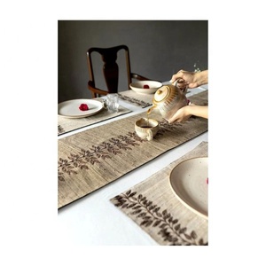 Hand Made Middle Broad Border Embroidered With Tassel Latest Wedding 100% Cotton Dinning Room Kitchen Rectangle <b>Table</b> Runners - Product Image 2