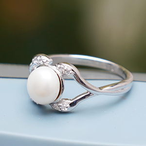 925 Sterling Silver Pearl <b>Ring</b> Freshwater Pearl Wedding <b>Ring</b> Elegant Fine Jewelry For Women - Product Image 1