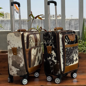 Meilleures valises en cuir de vachette Sacs de voyage Grande valise avec roues pivotantes Valise à main Bagages de voyage pour l'extérieur - Product Image 4