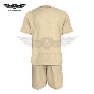 Conjunto de 2 Piezas de Camiseta y Pantalones Cortos de Doble Hilo Personalizados para Verano - Product Image 1