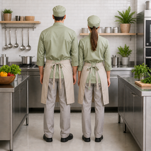 Ensemble d'uniformes de chef de restaurant respirant en polyester-coton anti-boulochage – Kit de vêtements pour personnel de cuisine - Product Image 2