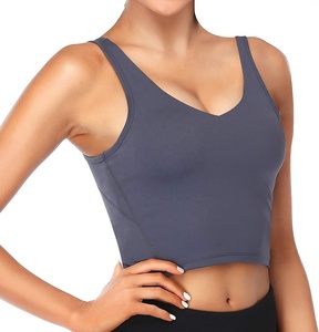 wholesale super quality oem fashion sports <b>gym</b> yoga work out vest sexy crop women's girls plain tank top breathable - Product Image 6