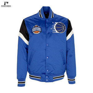 Blouson Bomber en Satin Personnalisé Haut de Gamme avec Broderie d'Équipe de Baseball, Service de Fabrication sous Marque Privée - Product Image 4