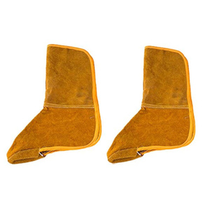 Protège-chaussures de soudage résistants au feu, protections de bottes en cuir croûte de vachette, robustes pour la lutte contre les incendies, la construction et les soudeurs - Product Image 1