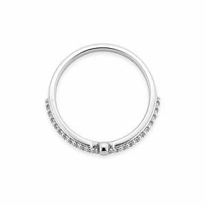 Bague double bande en argent sterling 925 pour femme avec zircon cubique, finition polie, style moderne et minimaliste, pour usage quotidien ou mariage - Product Image 3