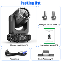 Projecteur LED à tête mobile 200W, 18 prismes, effets arc-en-ciel, avec anneau LED pour DJ, discothèque, fête, mariage