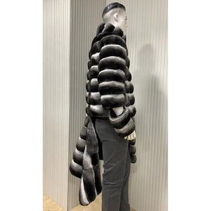 Manteau en fourrure véritable de haute qualité pour hommes et femmes, style long, fermeture éclair détachable, rembourrage en coton, tissage tissé - Product Image 2