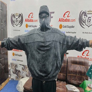 Vente en gros Sweat à capuche Ninja Techwear futuriste avec masque intégré, Fournisseur USA Canada, Molleton de coton épais 500 GSM - Product Image 6