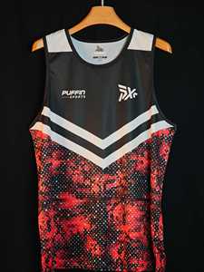 Maillot de basketball sans manches personnalisé PUFFIN SPORTS pour homme, sublimation, évacuation de l'humidité, séchage rapide, imprimé - Product Image 1