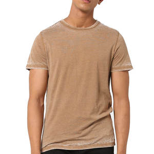 High Demand Distressed Men Acid Wash Heavyweight T-Shirt Oversized Streetwear Drop Shoulder Cropped Fit T-Shirt for Men - Product Image 1