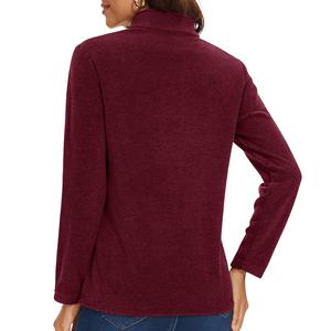 Sweat uni à demi-fermeture éclair sweat-shirt en coton avec logo personnalisé en gros sweat-shirt vierge à demi-fermeture éclair pour femmes - Product Image 5