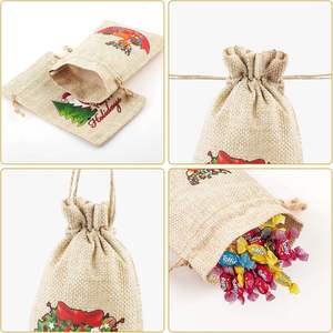 Sacs d'emballage en toile de jute imprimés sur mesure avec fermeture à cordon pour un stockage sécurisé et des fins promotionnelles - Product Image 1