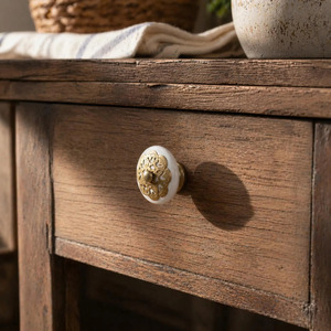 Poignée de meuble ronde en céramique blanche SHUBHAM, bouton décoratif pour tiroir de cuisine ou armoire - Product Image 6