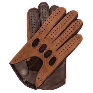 Gants de conduite en cuir perforé marron de qualité supérieure, toucher suède, respirants, adhérence de luxe, pour la vente en gros et en vrac - Product Image 6