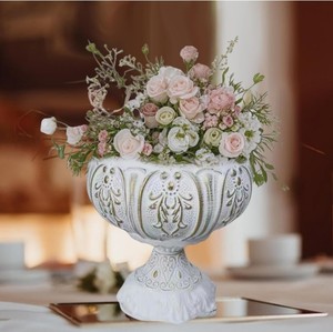 Maceta de Aluminio Estilo Vintage Roman Plant, Urna para Plantas de Interior y Flores Secas, para Fiestas en Casa, Bodas y Otras Ocasiones - Product Image 1