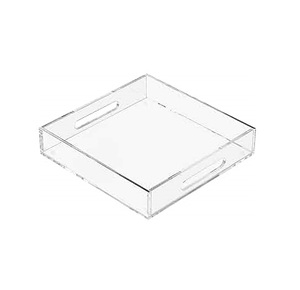 High On Demanding Rectangle <b>Clear</b> Acrylic Serving Tray with Handles Customize Design Acrylic Tray Factory Customized - Product Image 3