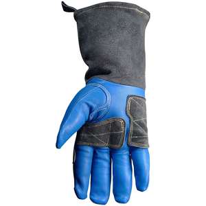 Guantes de Soldadura de Piel de Cabra de Primera Calidad, Forro de Lana, Diseño Kontour, Pulgar y Muñeca con Diseño Kontour, Kevlar, Azul Negro - Product Image 3