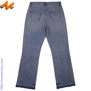 MASTER TEXTILE Men's Heavyweight 100% Cotton Falared Wide Leg Mid Wash Breathable Eco-Friendly Denim <b>Jeans</b> Five Pockets Autumn - Product Image 2
