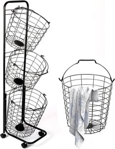 Elegante Cesto de Ropa de Hierro, Perfecto para Organizar la Ropa y Aportar un Toque Decorativo a los Espacios Interiores - Product Image 6