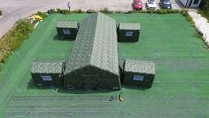 Tente combinée de camouflage d'abri de stockage de sauvetage médical extérieur portatif imperméable gonflable utilisation d'urgence personnalisée - Product Image 4