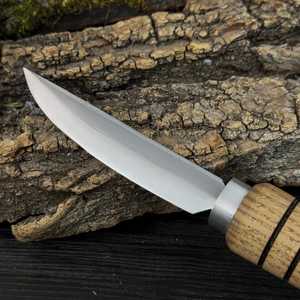 Yakut <b>Knife</b> with Leather Sheath. Hand-Forged Bushcraft Tool. Ash Handle. Carbon Steel Blade - Product Image 2