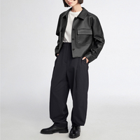 Veste en cuir véritable pour femme, style motard décontracté, blouson d'hiver, col montant, fermeture éclair, veste de moto tendance