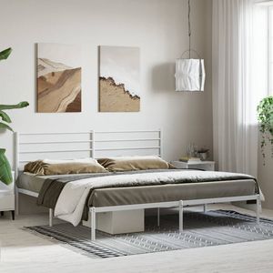 Telaio letto in metallo 72 \ "x83.9 \" bianco con testiera senza materasso - Product Image 3