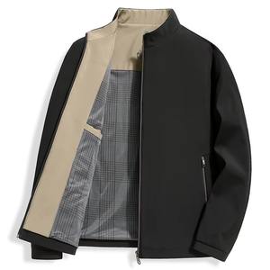 Veste d'affaires pour hommes d'âge moyen, style col montant, décontractée, printemps et automne, avec logo personnalisé OEM - Product Image 2