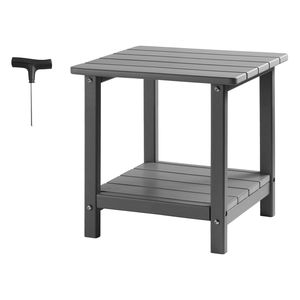 Tavolino da Esterno a Doppio Strato in HDPE 17.72L X 14.96P X 17.32H Pollici, Facile Manutenzione, Resistente alle Intemperie per Centri Commerciali e Patii - Product Image 1