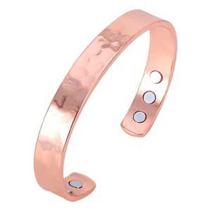 Bracelet manchette unisexe en cuivre plaqué or, style vintage, gravé sur mesure, fait main, design bohème, vente en gros - Product Image 1