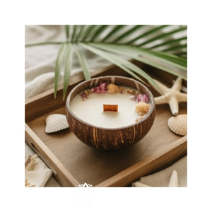 Vela de Cáscara de Coco de Primera Calidad, Material Ecológico para Decoración de Interiores y Eventos, con Diseño de Quema Limpia y Ambiente Acogedor para B2B - Product Image 1