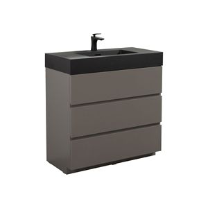 36 \ "lavabo da bagno moderno di grandi dimensioni Design Freestanding lavabo lavabo nero Pre-assemblato rubinetto di scarico Vanity - Product Image 5
