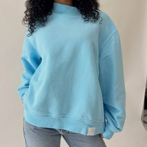 Sweat-shirt en molleton respirant à col montant pour femme, avec lettres brodées sur le devant, vente en gros - Product Image 5