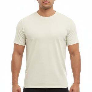 T-shirt de sport en jersey 100 % coton de haute qualité, motif uni, coupe classique, pour homme, épais, écologique et respirant - Product Image 4