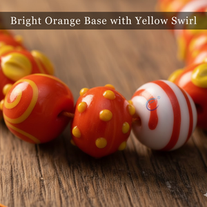 EXCEL EXPORTS Cuentas Sueltas de Vidrio Multicolor de 16x18mm |   Patrón floral rojo/amarillo/blanco para manualidades de joyería DIY |   Cadena de 8 Pulgadas - Product Image 3