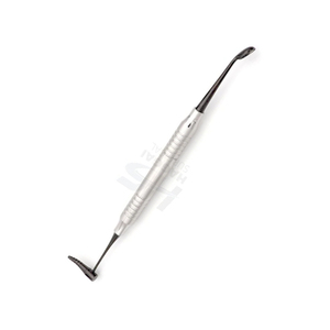 Grattoir osseux dentaire manuel en argent, instrument de greffe osseuse incurvé pour implants dentaires, poignée ergonomique, certifié CE Classe I - Product Image 4