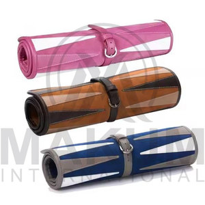 Portable Genuine Leather Backgammon Roll up Travel Backgammon Game Bag <b>Set</b> Scroll Backgammon <b>Set</b> for Adults Kids - Product Image 3