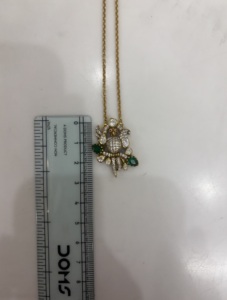 Conjunto de Collar y Pendientes de Plata Chapada en Oro para Mujer, Diseño de Pavo Real con Piedras Blancas Polki, Joyería Vintage con Diseño Animal, Regalo para Boda India - Product Image 5