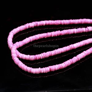 Perles Heishi en opale rose naturelle, forme de roue lisse, 6-7mm, perles de pierres précieuses en opale rose, vente en gros, brin de perles en vrac, 16 pouces - Product Image 2