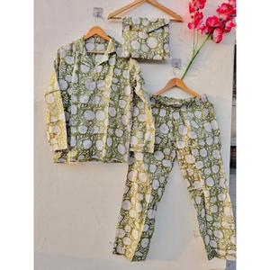 Floral Cotton Pajama Shorts Set for Women, 3 Piece PJ , Button <b>Down</b> Sleepwear, Summer Set - Product Image 1