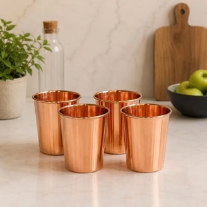 Vaso de cobre ecológico tipo cúpula, estilo vintage indio, taza de cobre martillado, utensilios de cocina tradicionales para exteriores - Product Image 2