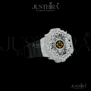 Elegante Reloj de Plata de Ley Maciza con Correa de Goma Negra para Hombre, Joyería de Moda, Estilo Hip Hop con Diamantes - Product Image 3