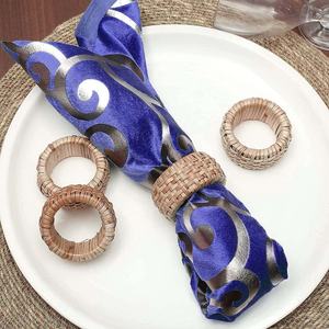 <b>Rattan</b> Napkin Rings for Home Hotels & Restaurants Resorts <b>Dining</b> <b>Table</b> Accents Party Wedding Reasonable Rate - Product Image 1