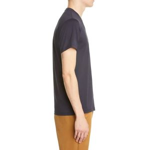 T-shirt décontracté pour homme en coton gris anthracite à col rond, léger, respirant, à manches courtes, confortable pour l'été - Product Image 3