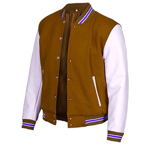High Quality Customized Varsity Jacket For Men Unique Logo Vintage Style Winter Comfortable Breathable Coated Stand Collar - Product Image 1