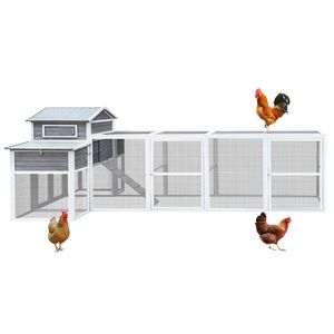 Pollaio Extra Large per 150 Galline, in Legno per Esterni, con Rete Metallica Nera Antiruggine, 2 Nidi e 5 Posatoi per Pulcini - Product Image 1