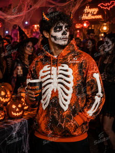 Custom <b>Skeleton</b> Graphic Hoodie <b>Full</b> Sublimation Print Pullover Hoodie Supplier - Product Image 5